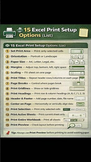 Excel Print Setup Guide 👇 #Excel