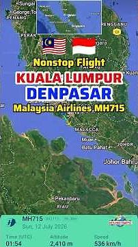 Kuala Lumpur 🇲🇾 to Bali 🇮🇩 Flight Route with Malaysia Airlines MH715