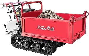 XtremepowerUS 7HP All-Terrain Track Wheel Barrow Gas 212cc Engine 850lbs Max Load Utility Cart Utility Cart Motorized Wagon