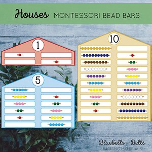 Montessori Bead Addition Activity. Montessori Printable Math Bead Houses. - Etsy