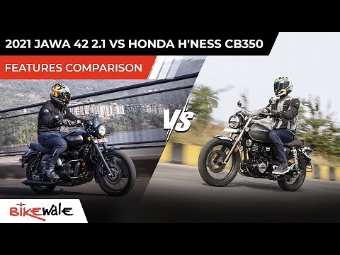 2021 Jawa 42 2.1 Vs Honda Hness CB350 | FEATURES COMPARISON | Forty Two Or Highness 350? | BikeWale
