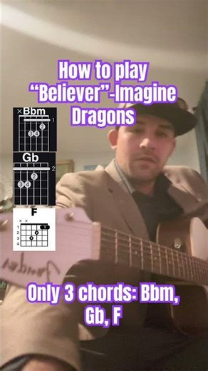 Easy guitar song “Believer”-Imagine Dragons #guitar #musician #fypシ゚viral #tutorial #fypシ゚ #fypシ