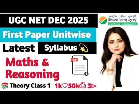 UGC NET Dec 2025 Paper 1 Preparation Unit Wise : Maths & Reasoning by Divya | Class PDF