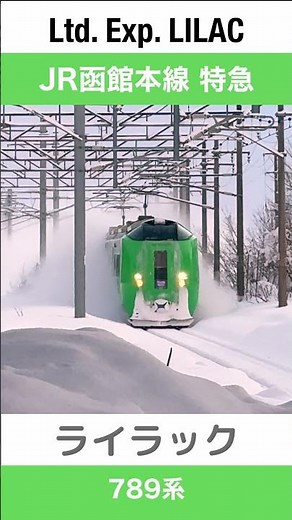 【雪景色】駅を通過するJR函館本線 特急ライラック【電車が大好きな子供向け】Japanese Trains for Kids - JR Limited Express LILAC