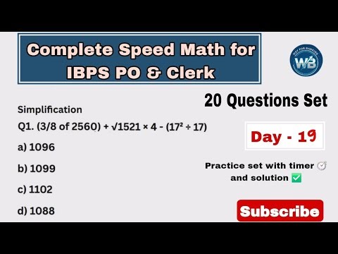 Ibps rrb po & clerk Speed Math|Simplification,Approximation,Number Series ,Quadratic Equation|Day 16