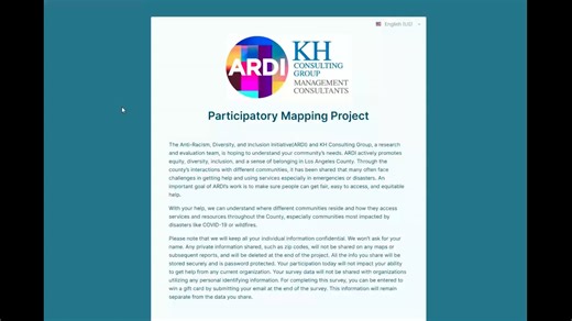 Participatory Mapping Survey for Los Angeles County