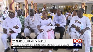 62-year-old births triplets: A couple in their 60s give birth to triplets after thirty years of waiting. Follow our Instagram page https://bit.ly/3th8mag for more news updates and all the breaking stories. | JoyNews