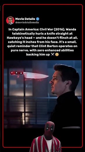 In Captain America: Civil War (2016), Hawkeye Didn't Flinch From a Flying Knife