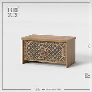 [Hot Item] Classic Wooden Staff Office Desk Melamine Manager/Computer Table Office CEO Table Design with File Cabinet/Coffee Table