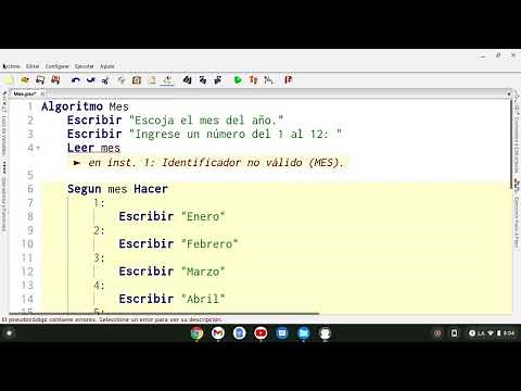 Conditional structure according to PSeInt - Algorithm for month of the year