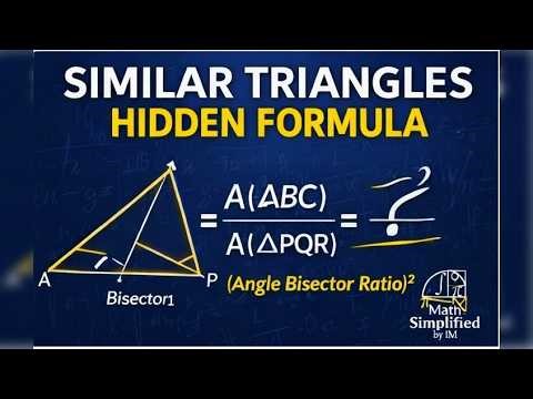 Angle Bisector & Similar Triangles Proof | Area Ratio Formula Explained |#SimilarTriangles