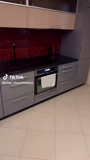 Modern Kitchen Design with Built-in Oven and Microwave