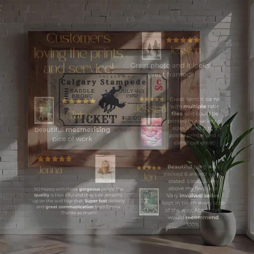 Vintage Rodeo Poster, Retro Calgary Stampede Ticket, Western Cowboy Print, Rodeo Bronc Rider, Bar Cart Decor, Physical Wall Art for Him - Etsy