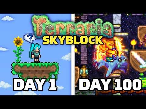 I Spent 100 Days in Terraria Skyblock...
