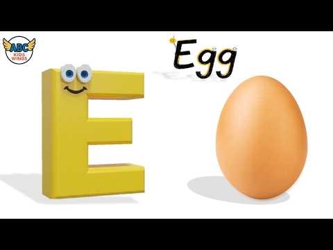 Learn Letter E Phonics Song | E for Egg 🥚 ABC Alphabet Song for Kids | ABCD Song | Nursery Rhymes