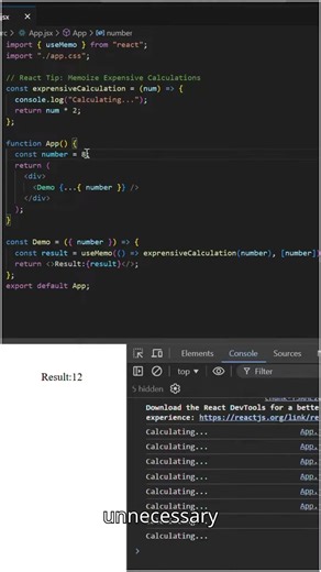 React Tip: Memoize Expensive Calculations #reactjs #codingtips #webdev