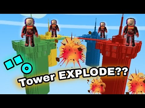 The towers are EXPLODING!!! |Roblox Red vs Blue vs Yellow vs Green