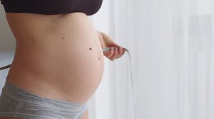 Pregnant Female Measure Her Belly Near Stock Footage Video (100% Royalty-free) 1071423325 | Shutterstock