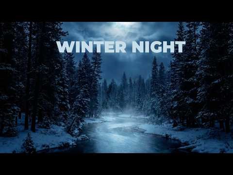 Winter Forest Stream at Night ❄️ Gentle Water Sounds for Deep Sleep & Relaxation