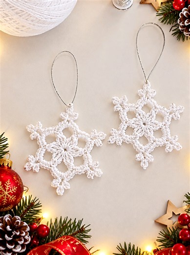Tutorial natalino fácil e rápido de fazer ✨️ Aula 6 - Floco de neve ❄️ #crochet #tutorial #Christmas #natal #handmade