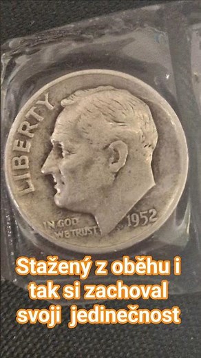 Roosevelt silver 1952 raženy v Denver. S chybami řazení. Design 1947.