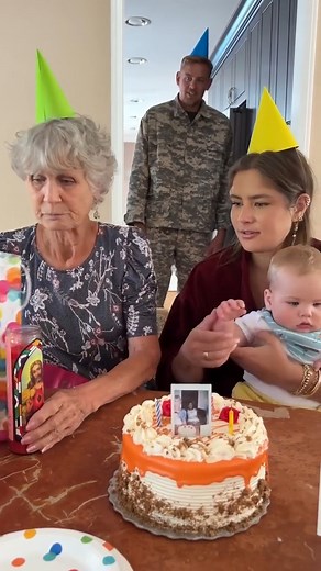1.8M views · 17K reactions | Soldier returns home for Granny's 75th birthday and gets surprise pregnancy news 凉  This video was produced by Network Media and Jamie and Blake | Act On That | Facebook