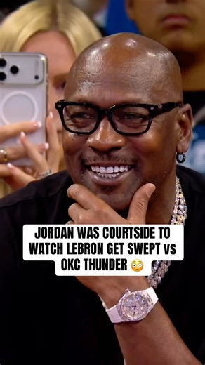 Michael Jordan was COURTSIDE to watch LeBron James get SWEPT vs OKC Thunder 😳