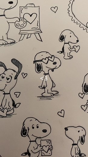 Snoopy Valentine's Day Sketch Art