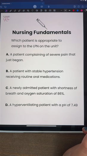 16K views · 189 reactions | Let’s practice this nursing fundamentals practice question together. Check out Nurse Pam’s explanation on how to break down this question. • #nursing #nursingschool #nursingstudent #nursingschoolproblems #nursingstudentlife | Future RN Nursing | Facebook