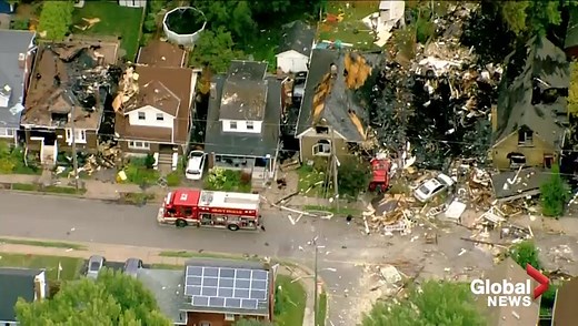 Aerial video shows extensive damage of London, Ont. gas explosion