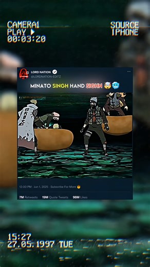 Minato one hand sign jutsu use naruto 🤯🥶