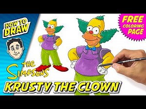 How to Draw KRUSTY The CLOWN | Easy Beginner Steps | The Simpsons