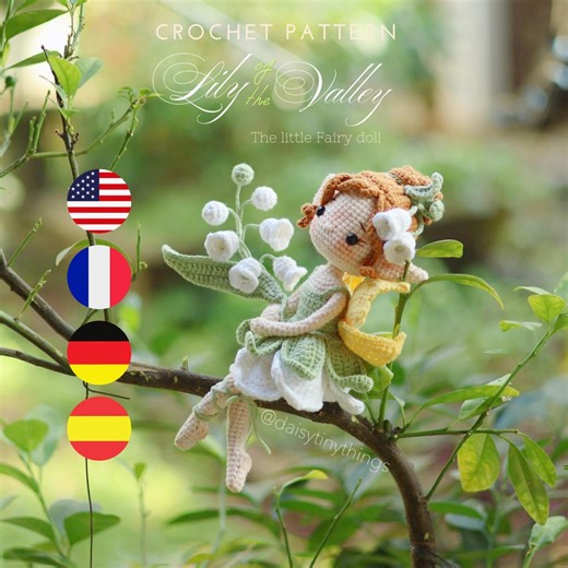 Amigurumi Doll Lily of the Valley Fairy Pattern, Woodland Fairy Doll Crochet Pattern, PDF Pattern (english, French, German, Spanish) - Etsy