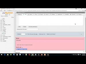 1046 Error in SQL In phpMyAdmin[Solved]