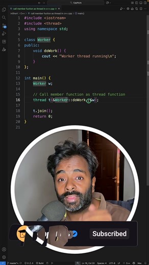call member function as thread in c++ #cppprogramming #multithreading