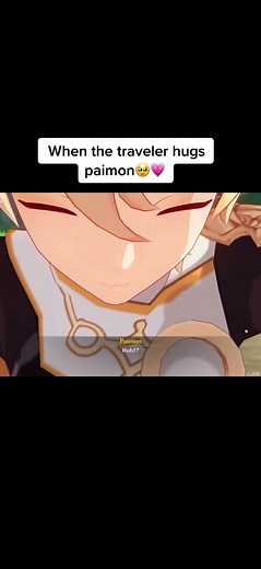 Heartwarming Aether and Paimon Hug in Genshin Impact
