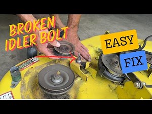 How to Fix a Broken Idler Pulley Stud on a John Deere Mower Deck. Craftsman, Husqvarna, MTD etc..