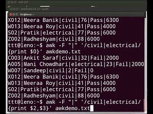 Basics of awk - Kannada