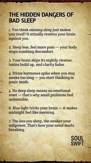 The Hidden Dangers of Bad Sleep 😴⚠️ #SleepFacts #HealthTips #MindTruths