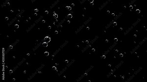 Boiling water. Unstable bubbles. Bubbles expanding and tapering creeping up.Bubbles rising up. Boiling water, closeup.