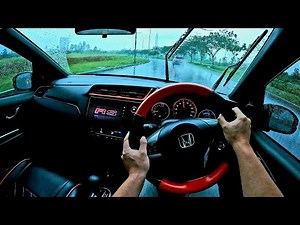 Driving POV HONDA NEW BRIO RS 1.2 CVT 2023 | HEAVY RAIN TEST DRIVE (ASMR) | Acceleration & Handling