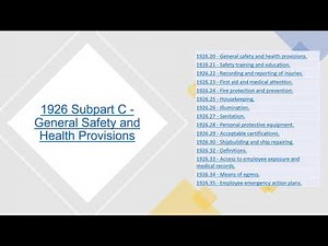OSHA 1926 Subpart C - General Safety and Health Provisions (Full Standard)