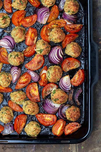 These Juicy Chicken Meatballs Make for a Delicious Sheet Pan Dinner!