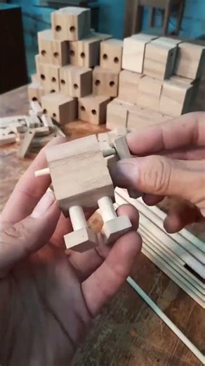 Building Small Wooden Robot Toys In China Toy Factory #woodworking