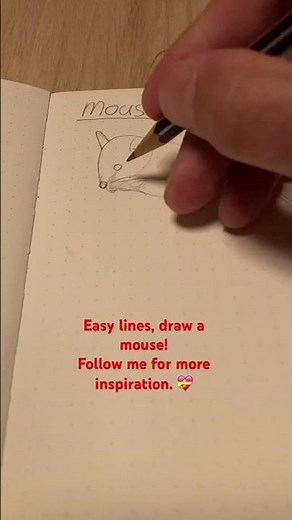 Draw a Mouse with easy lines! #drawing #art #easydrawing #timelapsedrawing #silentart #calmart