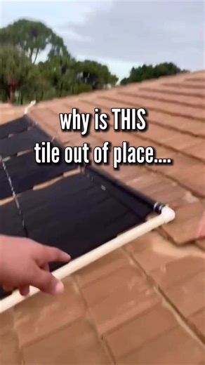 Why is THIS tile out of place? We found this during a roof inspection after a pool solar install. Tile roofs require proper flashing and installation — otherwise tiles can shift and expose the roof underneath. If you have solar installed on your roof, it’s worth checking that everything was done correctly. Would you have noticed this? #roofinspection #tileroof #roofproblems