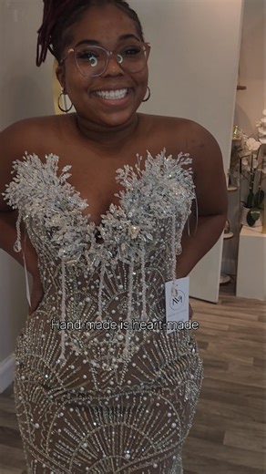 Modupeola Akintade | PROM | WEDDING| FASHION DESIGNER on Instagram: "Every piece tells a story. This one began with a simple idea and a lot of patience Watching an idea transform into something treasured—that’s the true magic. To shop our exclusive pre-made dresses: Visit our website linked in bio. 🌐Moorclothingstore.com To book a visit; Schedule a showroom appointment via the link in bio. Showroom: 📍Charlotte NC. No walk-ins ‼️ For custom-made orders: Fill & submit our custom inquiry form lin