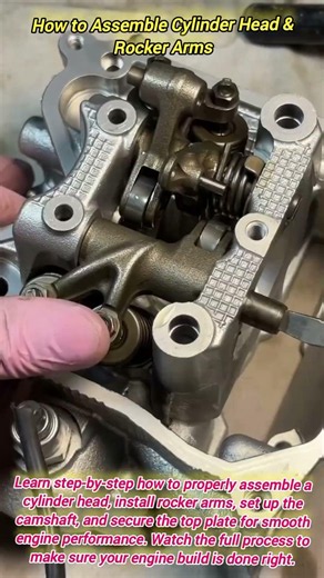 How to Assemble Cylinder Head & Rocker Arms #shorts #mechanic #automotive