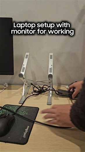 A new setup with Laptop and Monitor for working and entertaining\n#tech #pc #laptop #monitor #setup