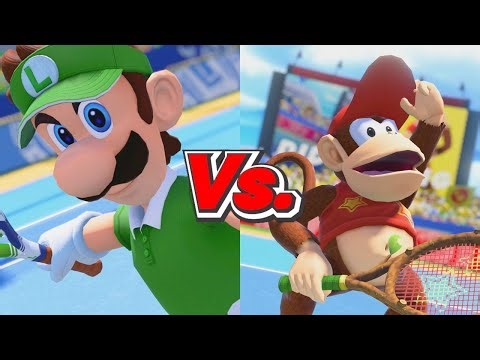 Mario Tennis Aces - Luigi Vs. Diddy Kong